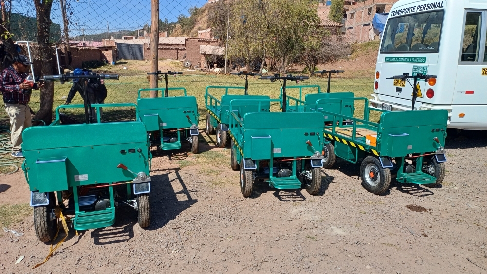 【ML-800W-55B】South America double oil brake electric motorized cart acceptance.